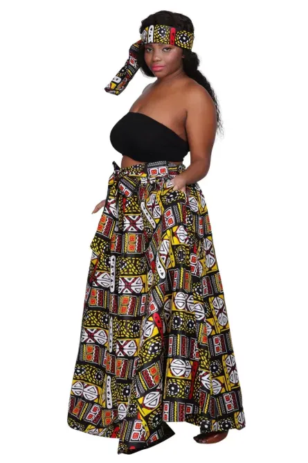 0047 - Tribal Vibe Ankara Maxi Skirt - Image 4