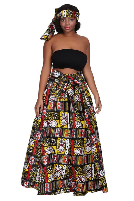0047 - Tribal Vibe Ankara Maxi Skirt - Image 2