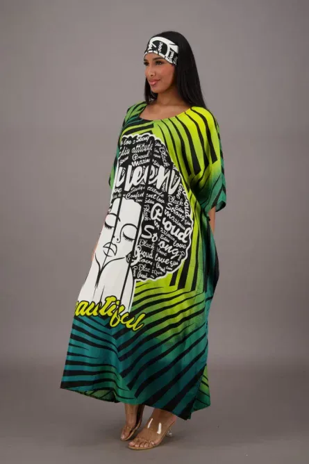 0083 - Black Power Silhouette Kaftan - Image 3