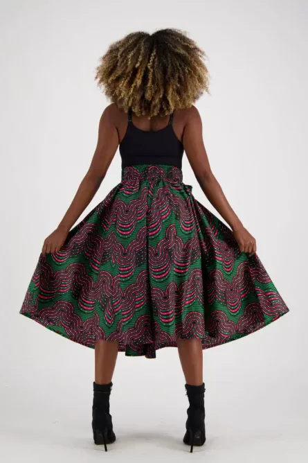 0042 - Pink & Green Midi Skirt - Image 5