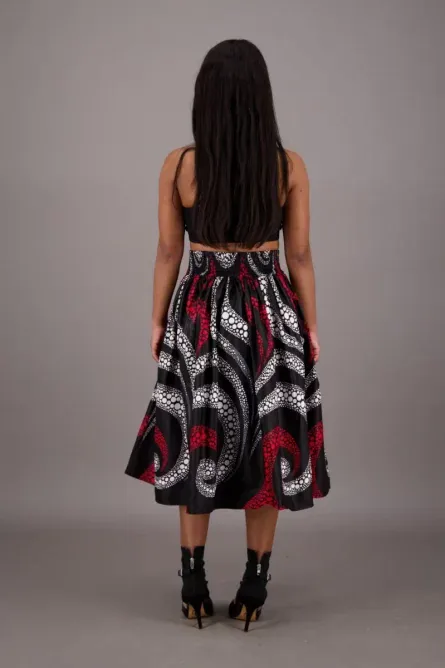 0042 - Ebony Flame Ankara Skirt - Image 2