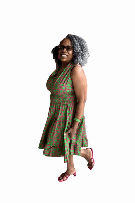 0008 - Pink Citrus African Print Dress - Image 5