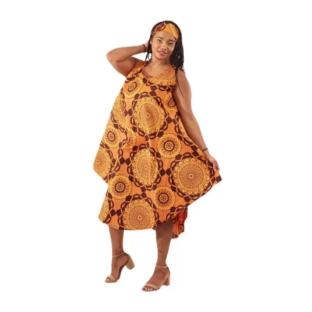 0001 - Golden Bloom Umbrella Dress Set