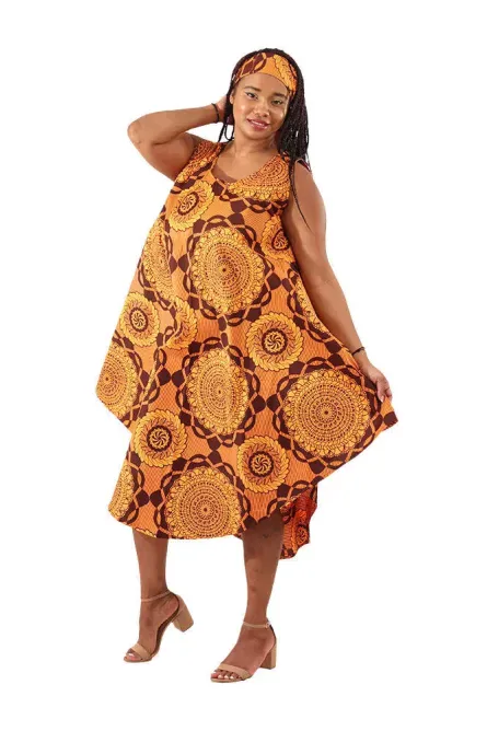 0001 - Golden Bloom Umbrella Dress Set