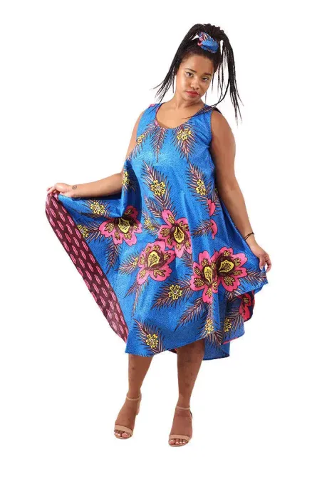 0001 - Blue Blossom Breeze Umbrella Dress
