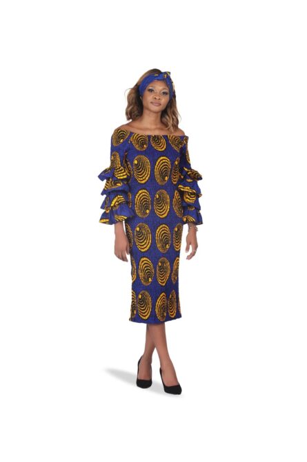 0016 - Royal Indigo Spiral Smocked Dress - Image 1