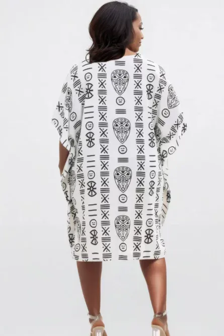0082 - Ivory Spirit Tribal Kaftan - Image 2