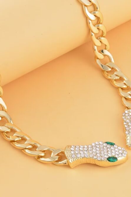 23 - Snake Head & Tail Goldtone Chain Necklace - Image 5