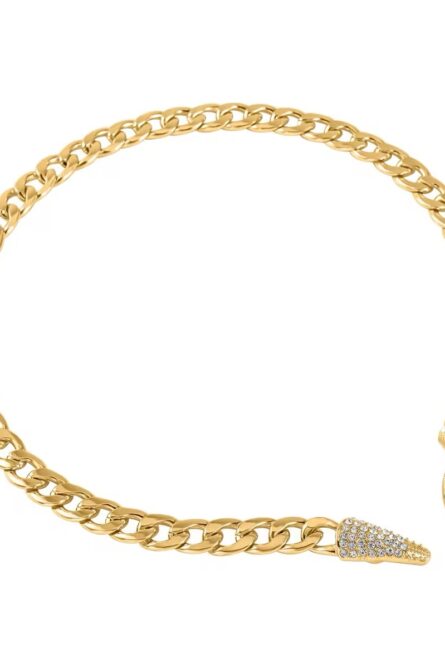 23 - Snake Head & Tail Goldtone Chain Necklace - Image 4