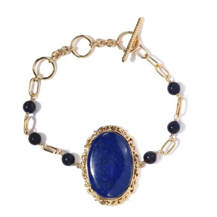 39 - Karis Collection Lapis Lazuli Toggle Clasp Bracelet