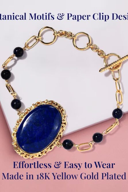 39 - Karis Collection Lapis Lazuli Toggle Bracelet - Image 5
