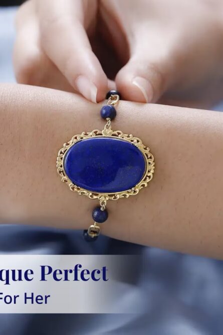 39 - Karis Collection Lapis Lazuli Toggle Bracelet - Image 4