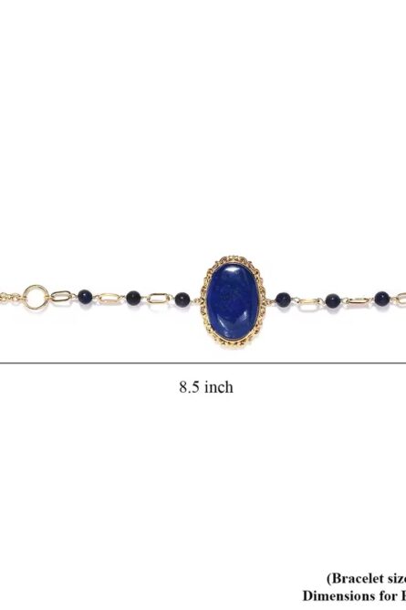 39 - Karis Collection Lapis Lazuli Toggle Bracelet - Image 2
