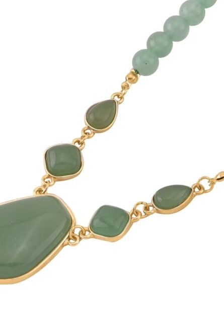 231 - Green Aventurine Drop Earrings & Beaded Necklace Set - Image 5
