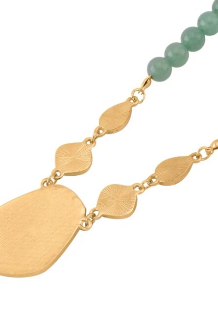 231 - Green Aventurine Drop Earrings & Beaded Necklace Set - Image 4