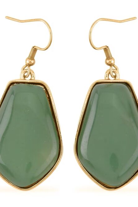 231 - Green Aventurine Drop Earrings & Beaded Necklace Set - Image 3