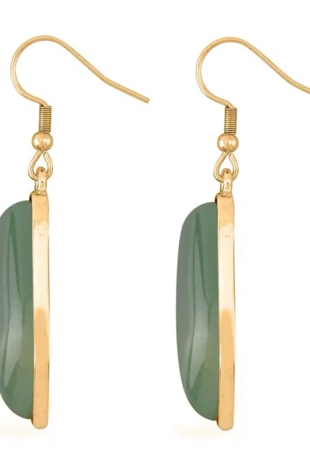 231 - Green Aventurine Drop Earrings & Beaded Necklace Set - Image 2