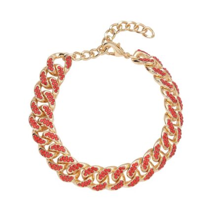 40 - Firelink Red Crystal Curb Chain Bracelet