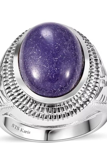 701 - Regal Rise Purple Jade Menโs Ring - Image 1