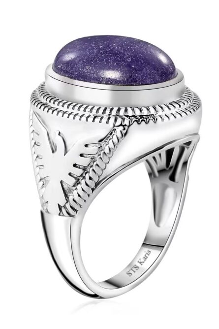 701 - Regal Rise Purple Jade Menโs Ring - Image 2