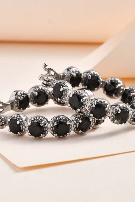 755 - Genuine Thai Black Spinel Inside-Out Hoop Earrings – 4.15 ctw - Image 2