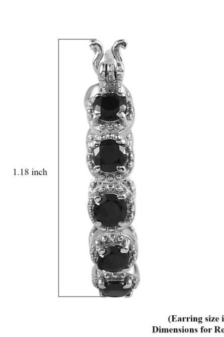 755 - Genuine Thai Black Spinel Inside-Out Hoop Earrings – 4.15 ctw - Image 5