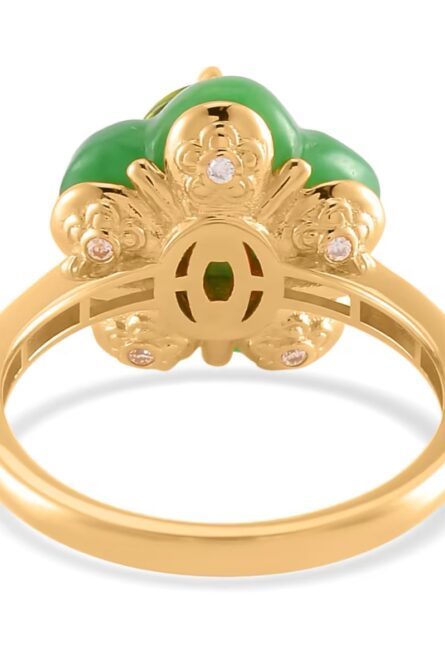 51 -  Verdant Bloom Jade & Peridot Floral Ring - Image 3