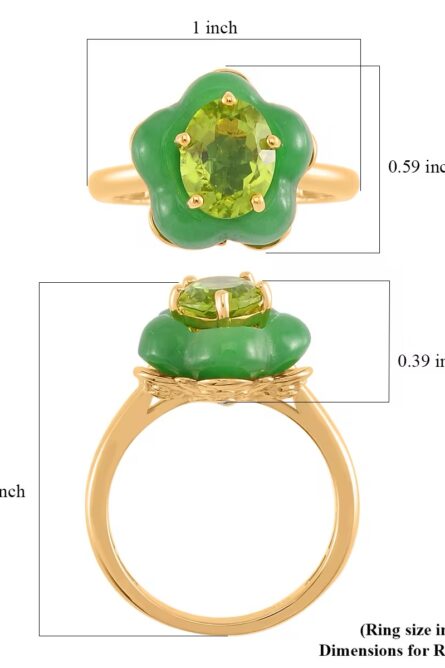 51 -  Verdant Bloom Jade & Peridot Floral Ring - Image 2