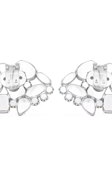 Silvertone Rhinestone Floral Shoe Clips – Set of 2 - Image 3