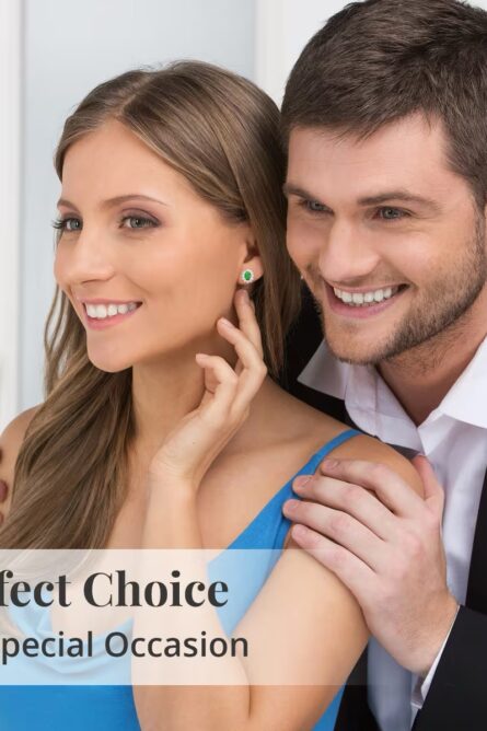 73 - Simulated Emerald Sunburst Stud Earrings - Image 3