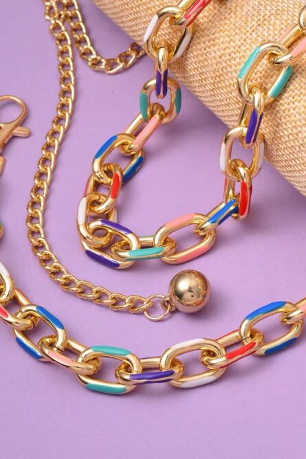 297 - Multi-Color Enameled Statement Necklace - Image 4