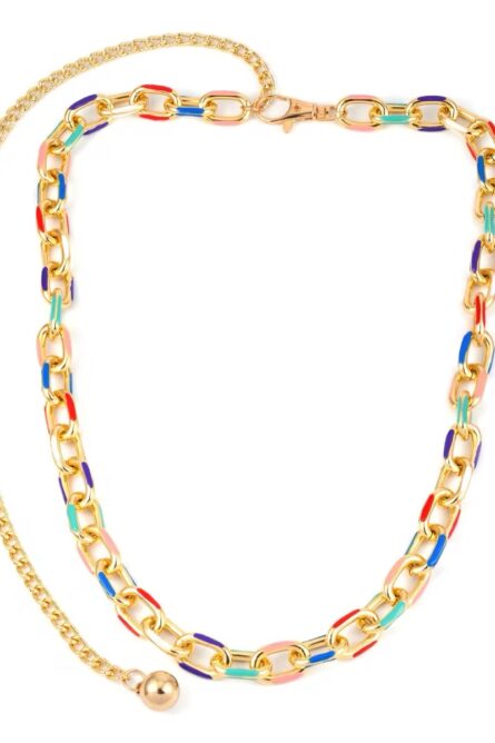 297 - Multi-Color Enameled Statement Necklace - Image 2