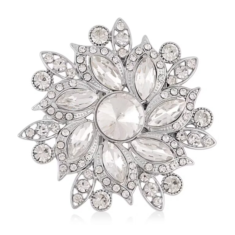 Austrian Crystal Floral Belt Buckle