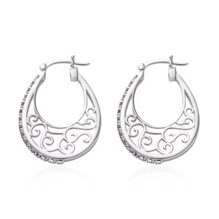 755 - Violet Crystal Hoop Earrings