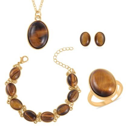 473 - Golden Tiger’s Eye Jewelry Set – 4-Piece