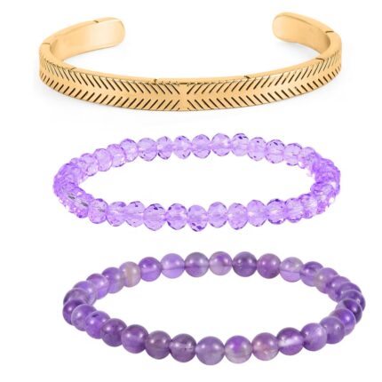 33 - 3-Piece Bracelet Set – Amethyst Bead