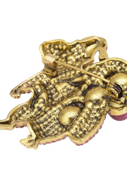 Pink Crystal Santa Squirrel Brooch - Image 3