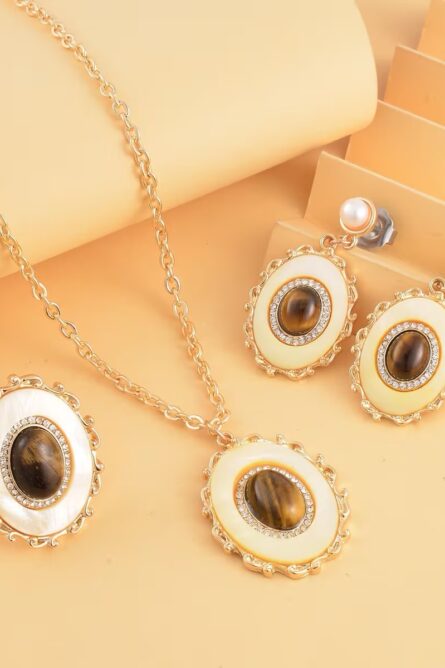 Tiger’s Eye 3-Piece Jewelry Set – Necklace, Earrings & Ring - Image 8