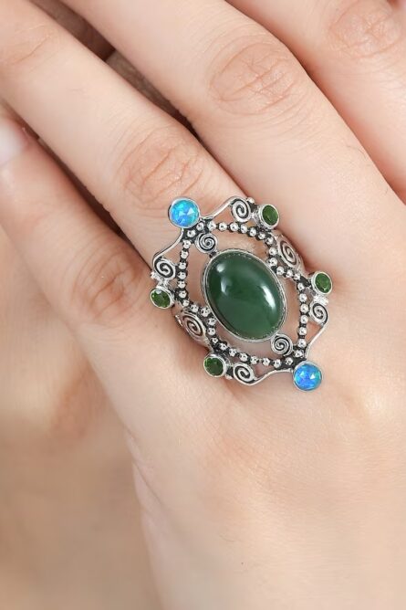 55 - Celestial Spiral Nephrite Jade Ring - Image 2