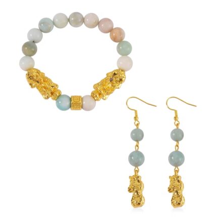 379 - Multi-Color Amazonite Pixiu Bracelet Set