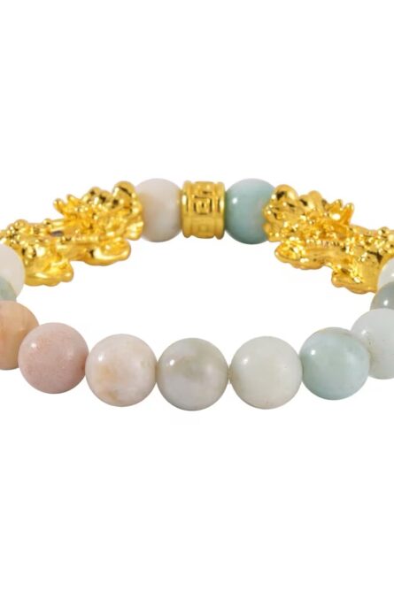 379 - Multi-Color Amazonite Pixiu Bracelet & Earrings Set - Image 6