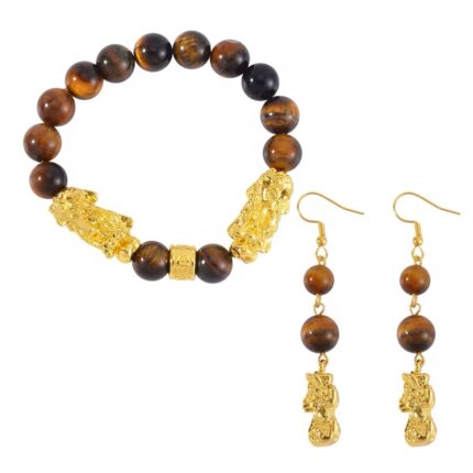 379 - Yellow Tiger’s Eye Pixiu Bracelet Set