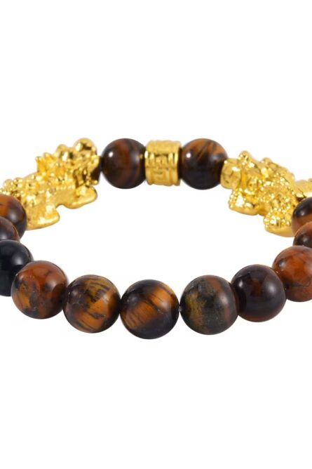 379 - Yellow Tiger’s Eye Pixiu Bracelet & Earrings Set - Image 5