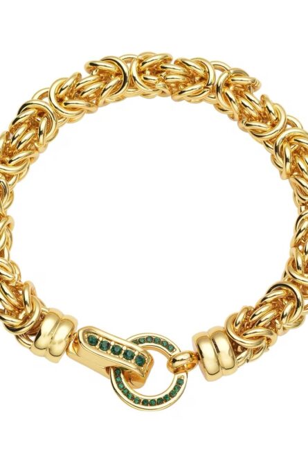 37 - Neon Green Byzantine Crystal Bracelet - Image 3