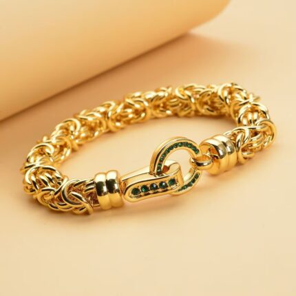 37 - Neon Green Austrian Crystal Byzantine Bracelet