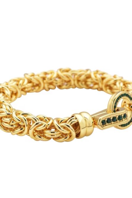 37 - Neon Green Byzantine Crystal Bracelet - Image 4