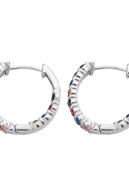 75 - Viva Spectrum Crystal Inside-Out Hoop Earrings - Image 5