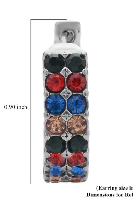 75 - Viva Spectrum Crystal Inside-Out Hoop Earrings - Image 4