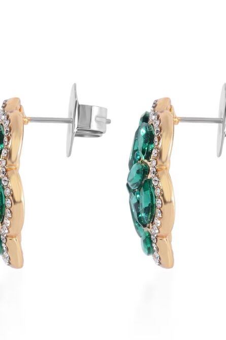 48 - Green & White Austrian Crystal Floral Jewelry Set - Image 5