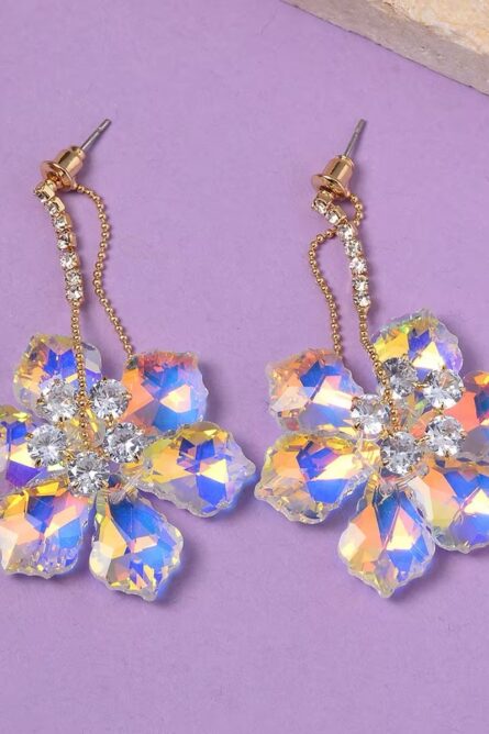 White Mystic Floral Dangle Earrings - Image 5